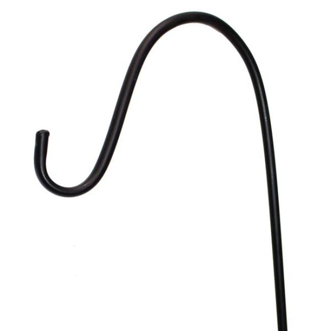 Schäferstock mit Haken, 135cm hoch, Laternenhalter aus Metall, schwarz, Laternenhaken, Laternenstab, Schäferstab