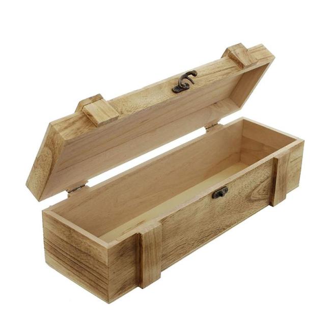 Preview: Weinkiste "Rustikal" aus Holz, Geschenkbox für 1 Flasche Wein