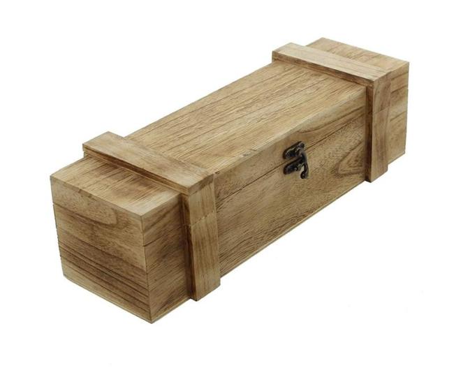 Preview: Weinkiste "Rustikal" aus Holz, Geschenkbox für 1 Flasche Wein