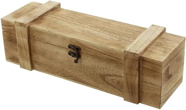 Weinkiste "Rustikal" aus Holz, Geschenkbox für 1 Flasche Wein