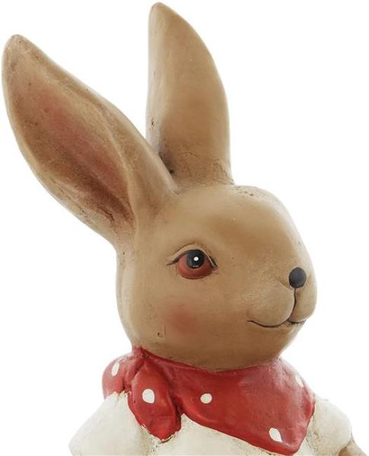 Preview: Deko-Häsin "Ruhepause" aus Kunststein, 31 cm hoch, Osterhase