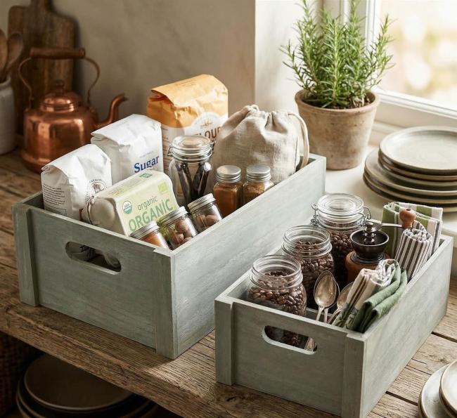 2 Universalkisten aus Holz, grün, Aufbewahrungsbox, Geschenkbox
