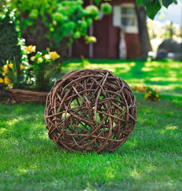 Dekokugel aus Rebenholz, Ø 40 cm, rustikal, Rebenkugel, Gartenkugel, Naturdeko für Wohnzimmer & Balkon, Gartendeko für Draußen
