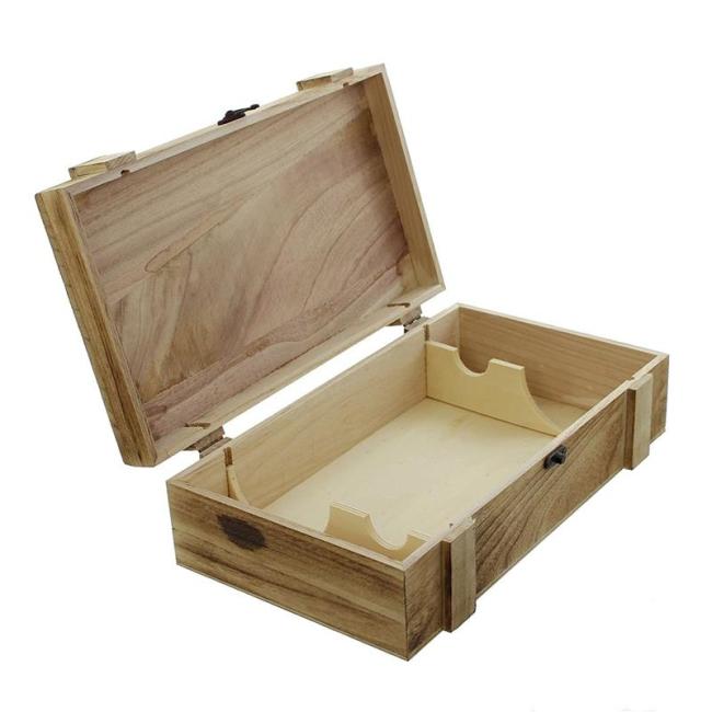 Preview: Weinkiste "Rustikal" aus Holz, Geschenkbox für 2 Flaschen Wein