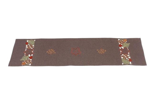 Tischläufer "Herbstlaub" braun, 40x150 cm, Tischband