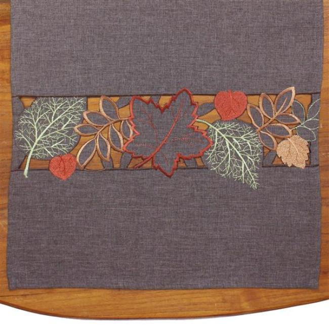 Tischläufer "Herbstlaub" braun, 40x150 cm, Tischband