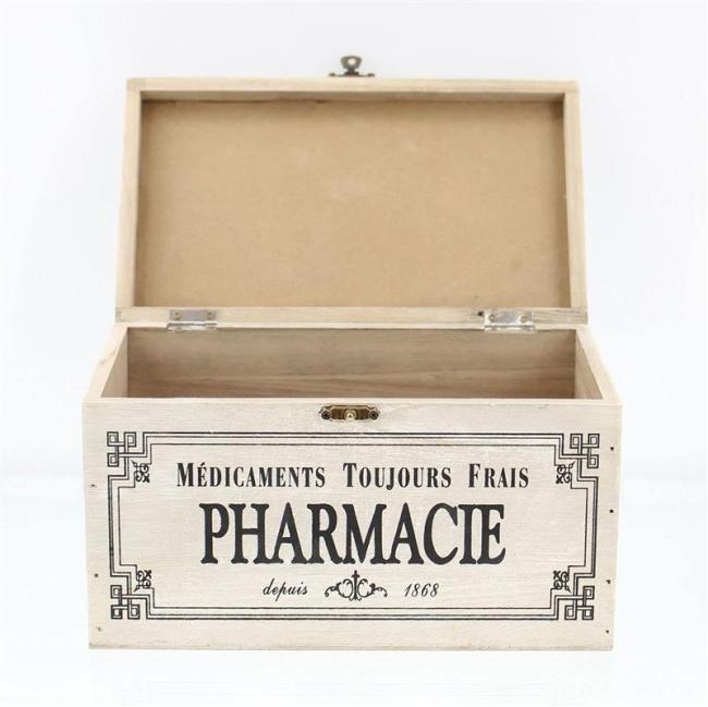 Holzkiste "Pharmacie" im Shabby Look, weiß, Erste Hilfe Holzbox, Hausapotheke