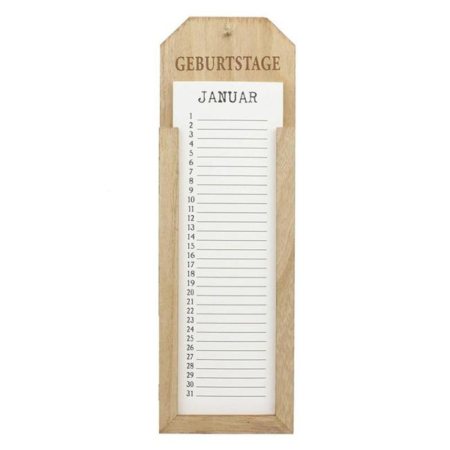 Memoboard "Geburtstage" aus Holz, Geburtstagskalender, Wandkalender, Dauerkalender