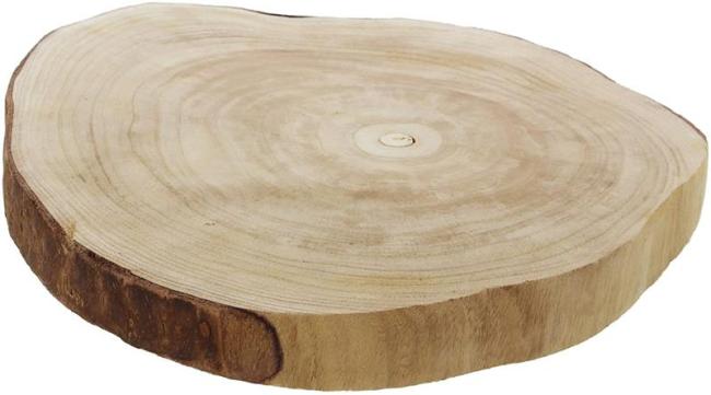 Preview: Dekoscheibe "Wood" Ø 40 cm Baumscheibe aus Holz, Servierbrett, Kerzenboard