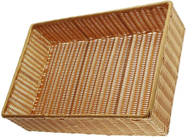 Preview: Auslagekorb aus Poly-Rattan, 60x40 cm, Regalkorb, Brotkorb, Schrankkorb