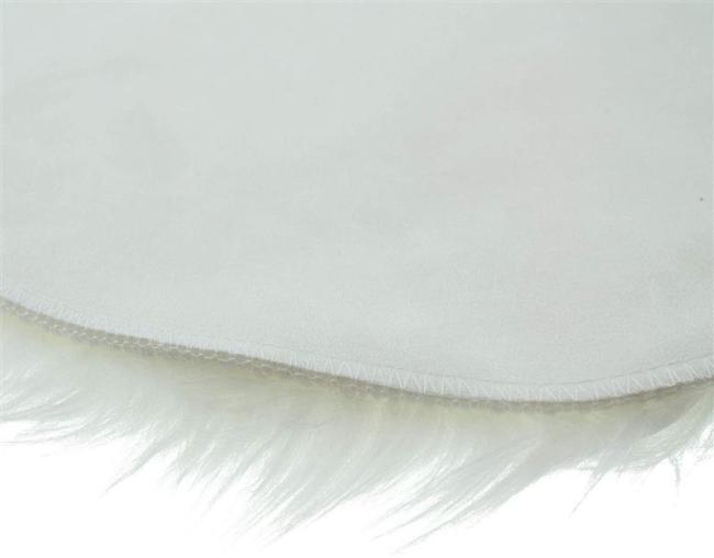 Sitzkissen "Fell" in weiß, Ø 40 cm, Dekofell, Kunstfell, Stuhlkissen