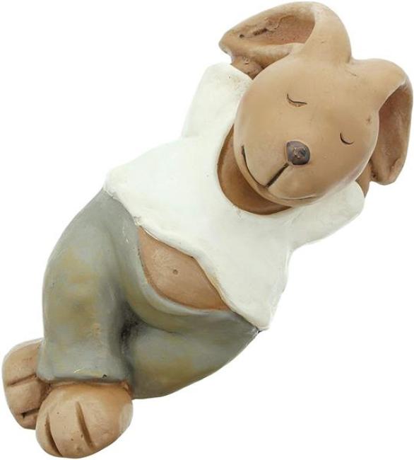 Preview: Deko-Hase "Ruhepause" aus Kunststein, 30 cm groß, Osterhase