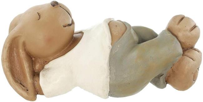Preview: Deko-Hase "Ruhepause" aus Kunststein, 30 cm groß, Osterhase