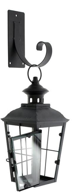 Wandlaterne "Chateau" aus Glas & Metall, schwarz, mit Wandhaken, Wandkerzenhalter, nostalgische Gartenlaterne, Garten Wanddeko, Wand Kerzenhalterung