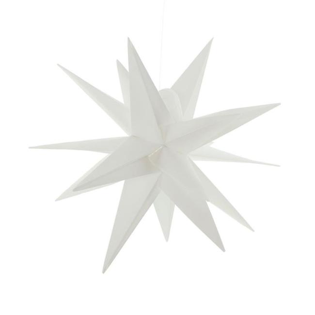 Preview: Dekohänger "Winterstern" Ø 48 cm, weiß, für Drinnen & Draußen, Adventsstern, Weihnachtsstern