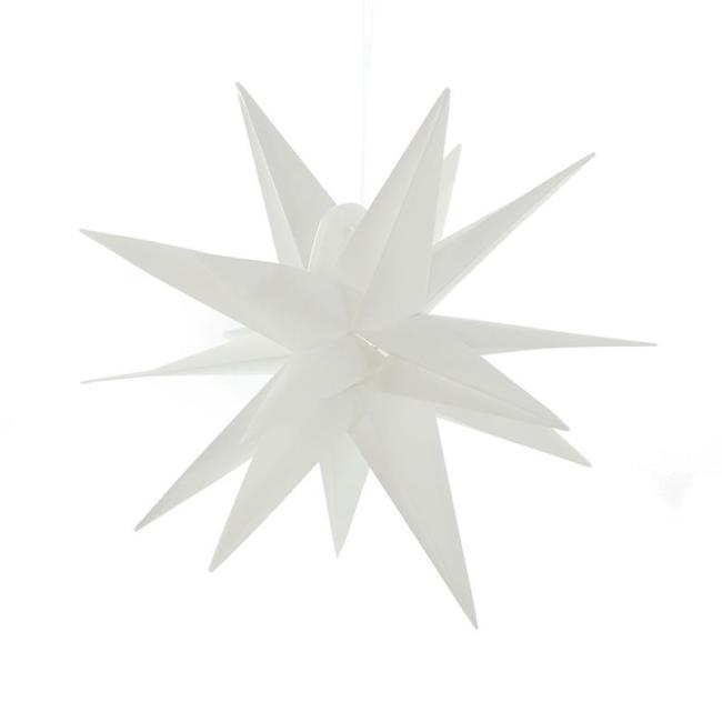 Dekohänger "Winterstern" Ø 48 cm, weiß, für Drinnen & Draußen, Adventsstern, Weihnachtsstern