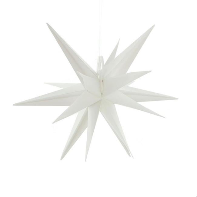Dekohänger "Winterstern" Ø 48 cm, weiß, für Drinnen & Draußen, Adventsstern, Weihnachtsstern