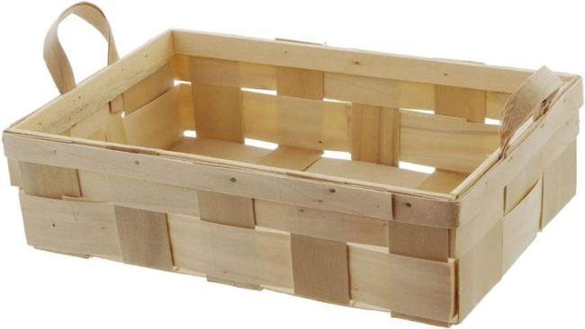Preview: Obstkorb aus Holzspan, 34x23 cm, Obstschale, Erntekorb, Sammelkorb, Pilzkorb