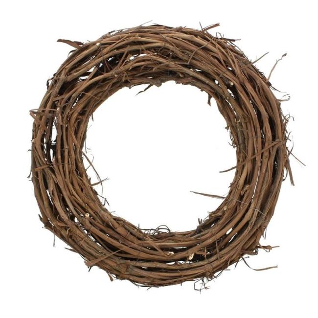 Preview: Naturkranz "Rustikal" aus Rattan, Ø 50 cm, Wandkranz, Türkranz