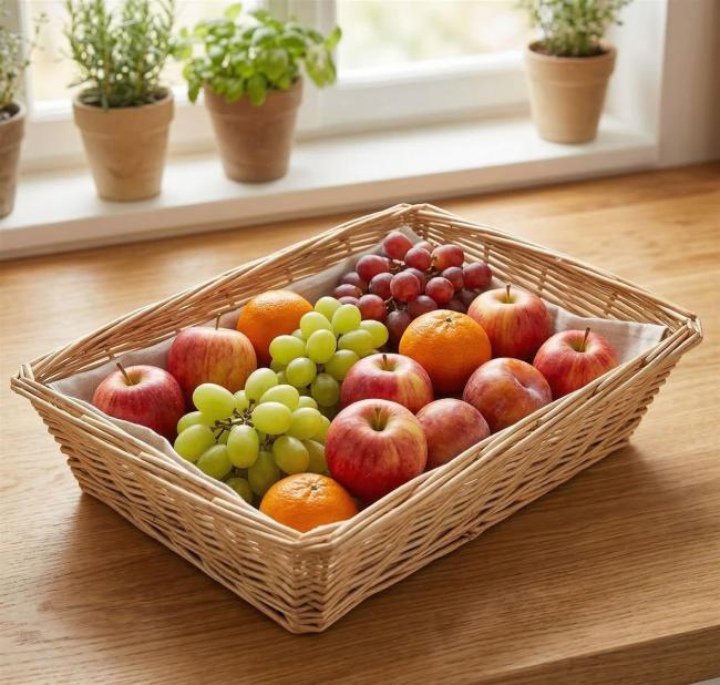 Brotkorb "Naturweiß" aus Weide, 32x22 cm, Obstkorb, Obstschale, Aufbewahrungskorb
