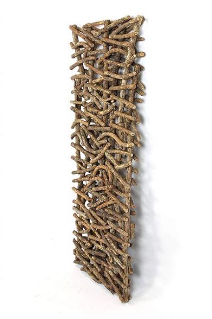 Deko-Objekt "Rustikal" aus Rattan & Holz, Raumteiler hängend, Paravent, Sichtschutz