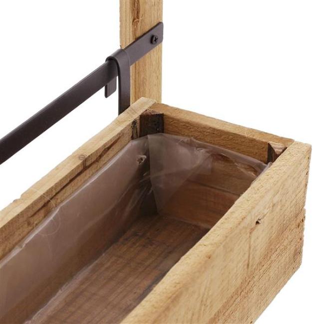Wandpflanzer "Industrial" aus Holz mit 2 Blumenkästen, für Balkon, Terrasse, Garten, Balkonkasten, Wandblumentopf