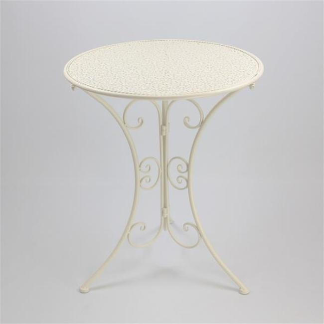 3 tlg. Bistroset “White Romance” aus Metall, weiß, Gartenmöbel Tisch + 2 Stühle