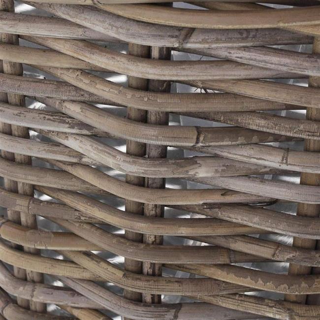 Rattan Pflanzkorb "Rustikal" rund Ø 45x40 cm groß, grau, Outdoor Blumentopf, Pflanzkübel, Pflanztopf für Draußen, Blumenkübel