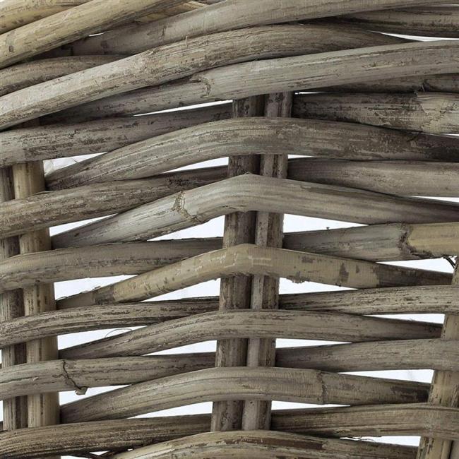 Pflanzschale "Koboo Grey" Ø 43x18 cm groß, aus Rattan, rund, grau, Pflanzkorb, Blumentopf,  Pflanztopf für Draußen, Blumenkübel