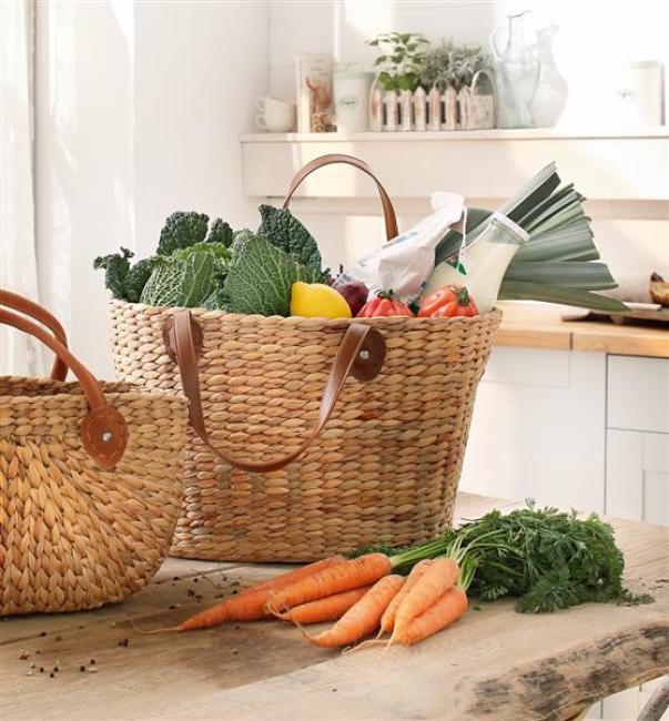 Preview: Einkaufstasche aus Wasserhyazinthe, Strandtasche, Shopper, Handtasche
