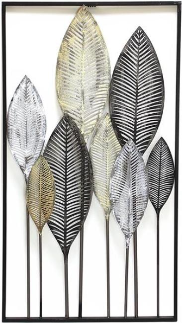 Preview: 3D Wandbild "Blätterwald" aus Metall, 52x95 cm, Wanddeko, Wandschmuck, Metallbild