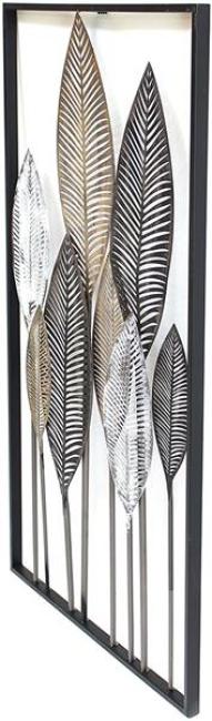 Preview: 3D Wandbild "Blätterwald" aus Metall, 52x95 cm, Wanddeko, Wandschmuck, Metallbild