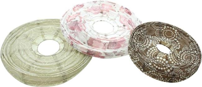 3x Papierlampion "Harmony" rund 30 + 40 cm, Laterne, Lampenschirm, Kugelleuchte, Papierlaterne