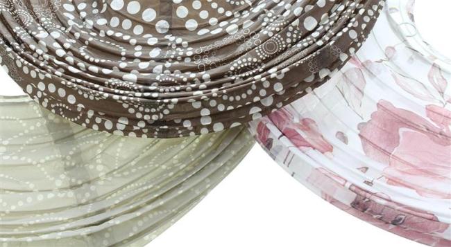 3x Papierlampion "Harmony" rund 30 + 40 cm, Laterne, Lampenschirm, Kugelleuchte, Papierlaterne