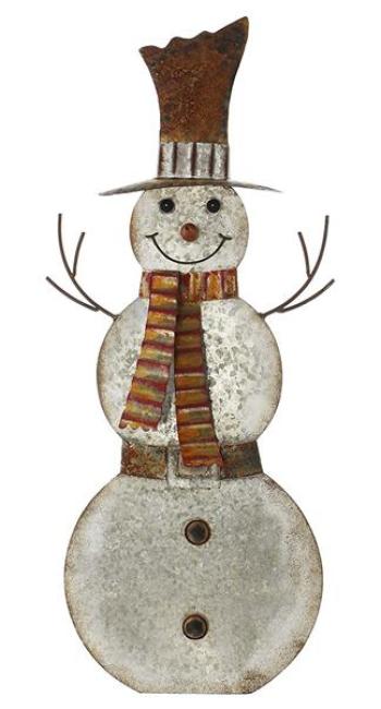 Preview: Dekofigur "Schneemann" aus Metall, silber, 75 cm hoch, Gartendekofigur, Winterdeko, Gartendeko für Draußen