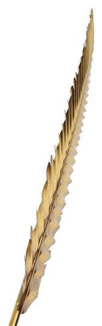 Preview: Wandhänger "Feder" aus Metall, gold, 99 cm hoch, Wandschmuck, Dekohänger