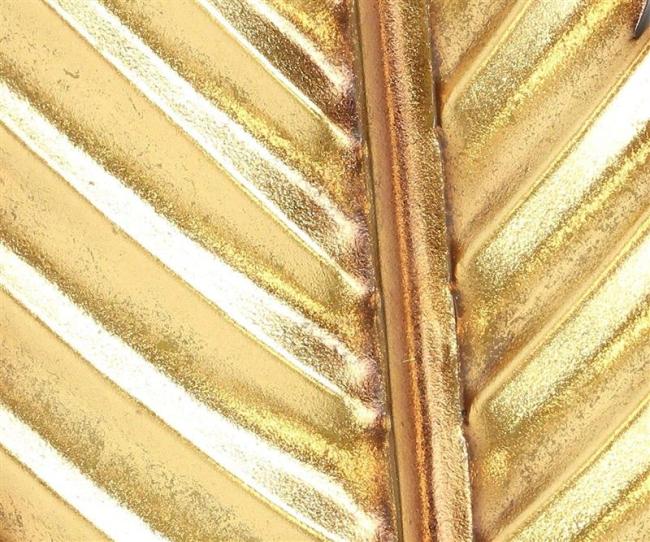 Wandhänger "Feder" aus Metall, gold, 99 cm hoch, Wandschmuck, Dekohänger