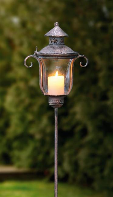 Stablaterne aus Metall im Antik Design, 118 cm hoch, Windlicht, Gartenstecker, Laterne, Metalllaterne, Kerzenlaterne, Gartendeko für Draußen