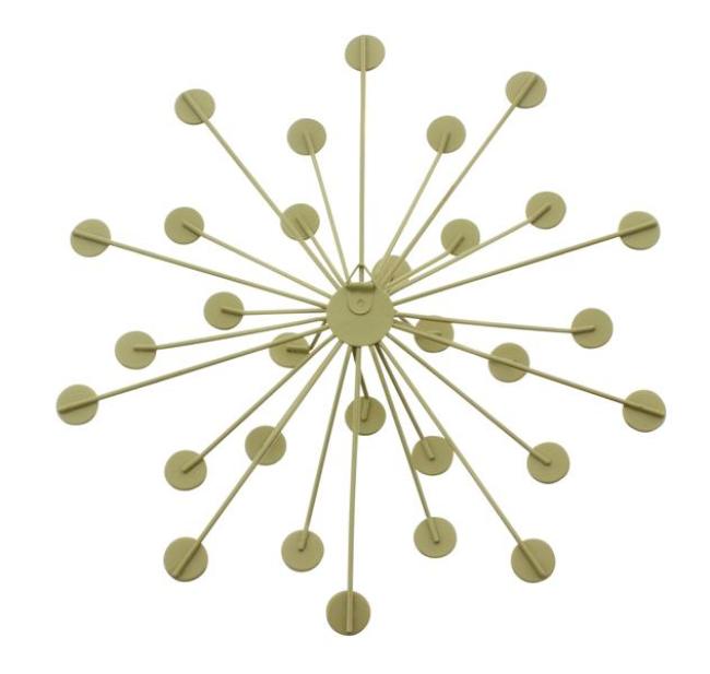 3x 3D Wanddeko "Kristall-Blüte" aus Metall & Glassteinen, gold, Wandschmuck, Wandbild