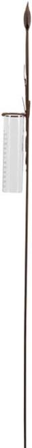 Gartenstecker "Vögelchen" aus Metall im Rost-Design, 108 cm hoch, mit Glas Regenmesser, Niederschlagsmessung, Dekostecker, Gartendeko für Draußen