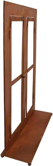 Preview: Gartendeko "Fenster" aus Metall in Rost Optik, 57x80 cm groß, Fensterrahmen, Sprossenfenster, Deko für Draußen
