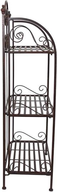 Metallregal "Arabeske" mit Ranken, Antik braun, Blumenregal, Klappregal, Outdoor Blumentreppe