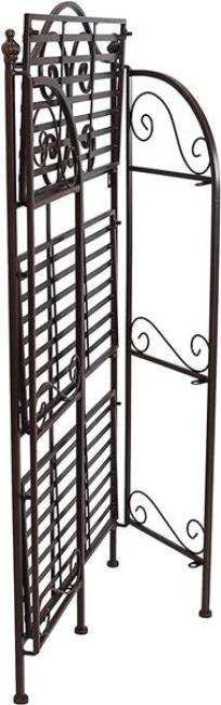 Metallregal "Arabeske" mit Ranken, Antik braun, Blumenregal, Klappregal, Outdoor Blumentreppe