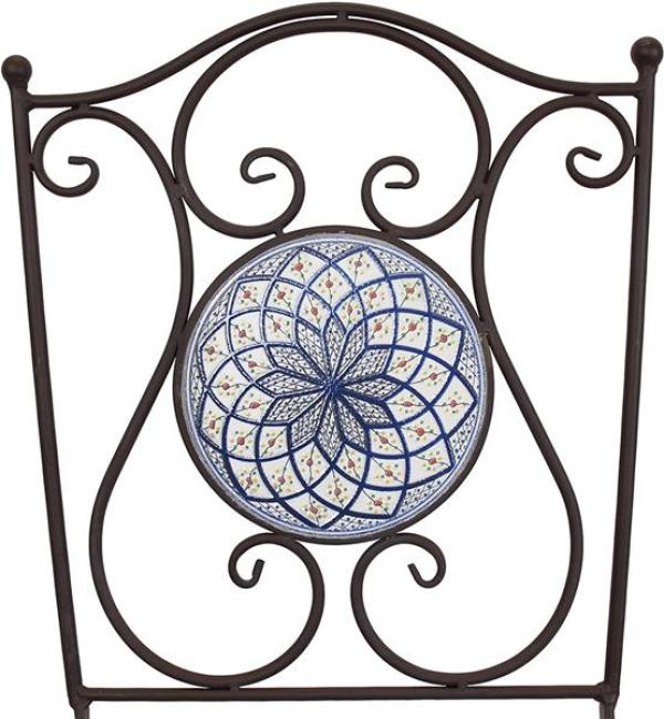 Metall Klappstuhl "Mare" mit Stein Mosaik im Antik Design, Gartenstuhl