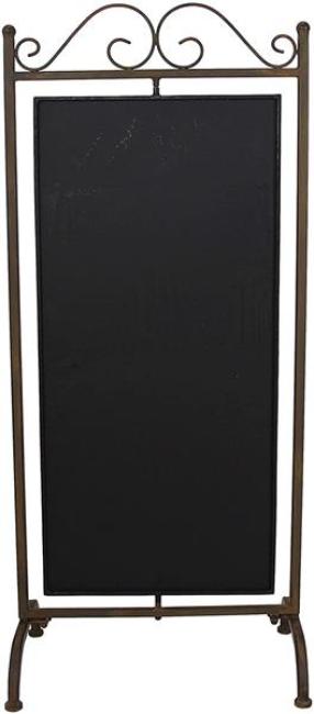 Tafel "Arabeske" aus Metall, Antik braun, Kreidetafel, Kundenstopper