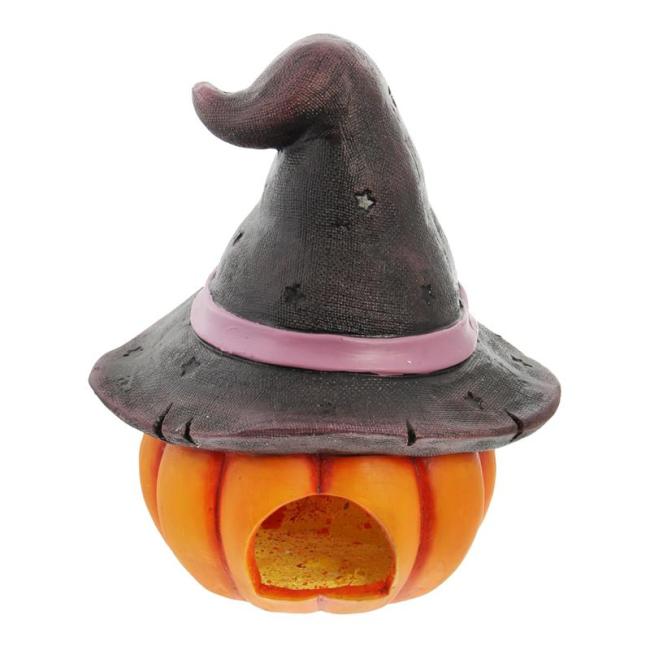 Halloween Windlicht "Hexenhut" für Innen + Außen, Deko Kürbis, Kerzenhalter, Halloweendeko