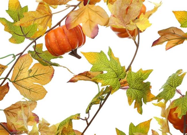 Preview: Herbstgirlande "Kürbis" ca. 160 cm lang, mit Kürbissen und Blättern