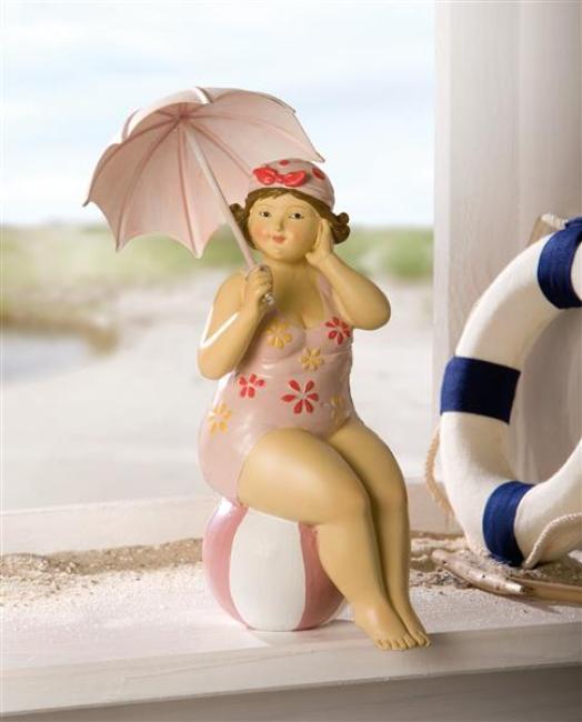 Preview: Stranddame mit Schirm, Badenixe