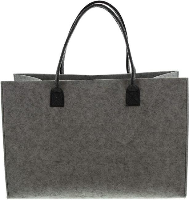Handtasche aus Filz, grau, stehend, 45x20x30 cm, Damentasche, Shopper, Einkaufstasche