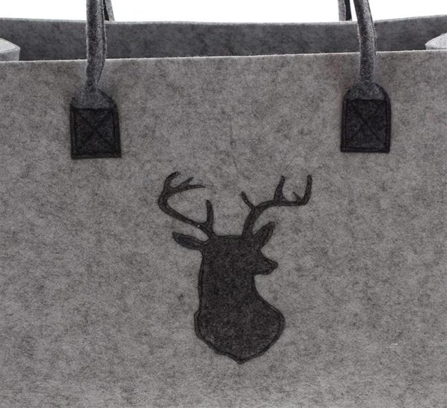 Handtasche aus Filz, grau, stehend, 45x20x30 cm, Damentasche, Shopper, Einkaufstasche